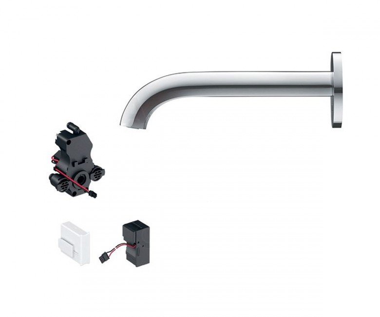 Смеситель для раковины Geberit Piave электронный настенный питание от сети хром глянцевый 116.282.21.1