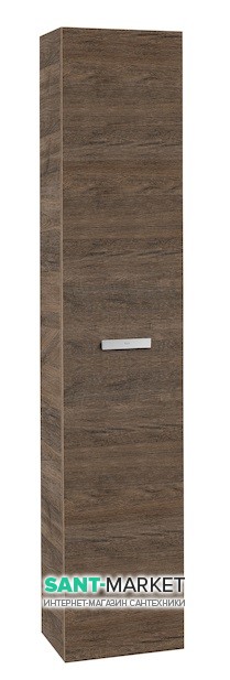 Пенал подвесной распашной Roca Victoria однодверный с функцией закрывания Soft Close МДФ кедр A856577423