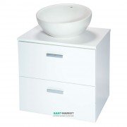 Тумба под раковину со столешницей Roca Victoria 59х45.5 см с двумя ящиками МДФ белый глянец A856952806