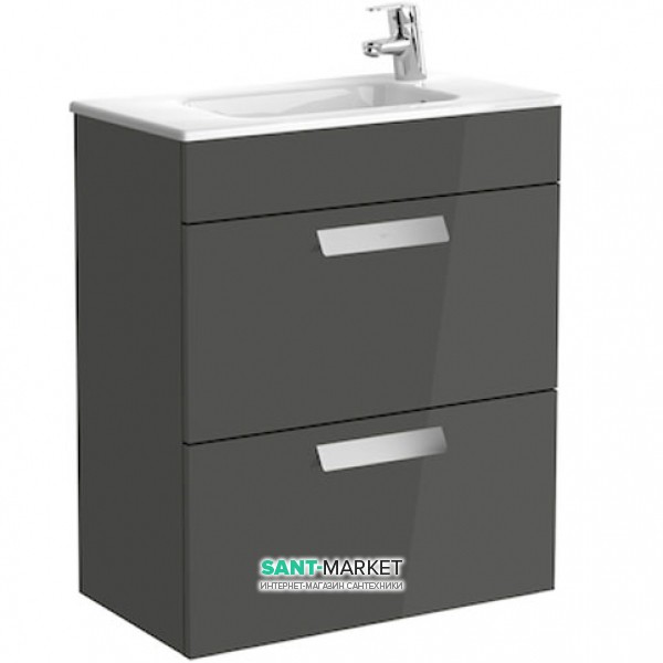 Тумба подвесная из ДСП с раковиной Roca Debba 60 см серый антрацит A855905153