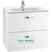 Тумба підвісна МДФ 60х46 білий глянець з раковиною для ванної Roca Victoria кераміка білий A855884806