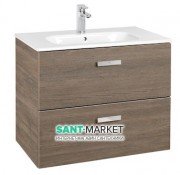 Тумба подвесная МДФ 70х46 кедр с раковиной для ванной Roca Victoria керамика белый A855853423