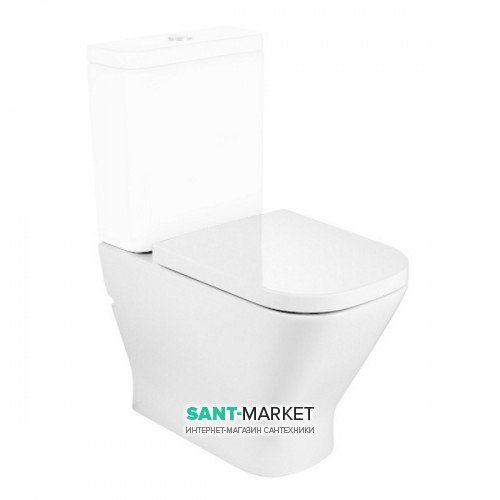 Приставной унитаз-компакт Roca Gap Rimless с двойным сливом универсальный выпуск керамика белый A342737000