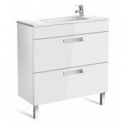 Тумба подвесная из ДСП с раковиной Roca Debba 80 см белый глянцевый A855907806