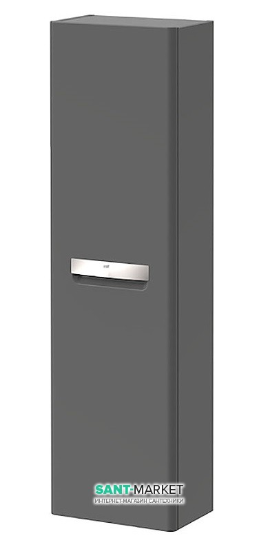 Пенал подвесной распашной Roca Gap однодверный с функцией закрывания Soft Close ДСП/МДФ серый антрацит A856969153