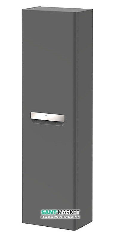 Пенал подвесной распашной Roca Gap однодверный с функцией закрывания Soft Close ДСП/МДФ серый антрацит A856969153