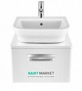 Тумба под раковину подвесная Roca Gap 45х41.4 см с одним ящиком МДФ белый глянец A856968806