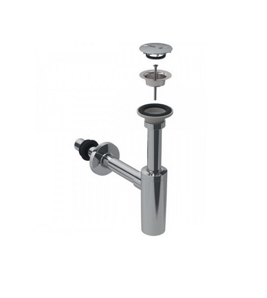 Сифон для раковины Geberit с крышкой сливного отверстия глянцевый хром 151.020.21.1