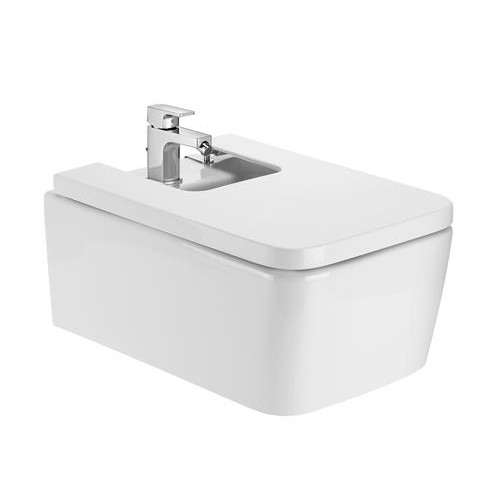 Биде подвесное Roca Inspira Square 56х37 см 1 отверстие под смеситель керамика цвет белый A357535000