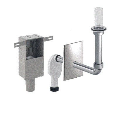 Скрытый сифон для раковины Geberit с облицовкой хром глянцевый 151.122.21.1