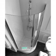 Душевой уголок Kerasan Retro DX/SX 90х90 см четверть круга профиль хром прозрачное стекло 9151T0