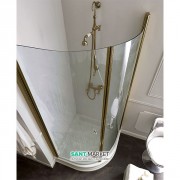 Душевой уголок Kerasan Retro DX/SX 90х90 см четверть круга профиль бронза прозрачное стекло 9151T3