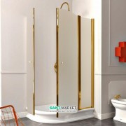 Душовий куточок Kerasan Retro SX лівобічний асиметричний 80х120 см профіль бронза матове скло 9138S3