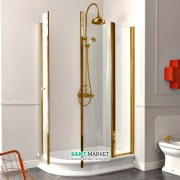 Душевой уголок Kerasan Retro SX левосторонний асимметричный 80х120 см профиль бронза прозрачное стекло 9138T3