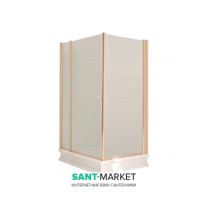 Душовий куточок правобічний Kerasan Retro DX 100х100 см профіль бронза прозоре скло 9149T3