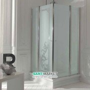 Душовий куточок Kerasan Retro DX / SX 100х100 см профіль хром матове скло з декором 9148P0