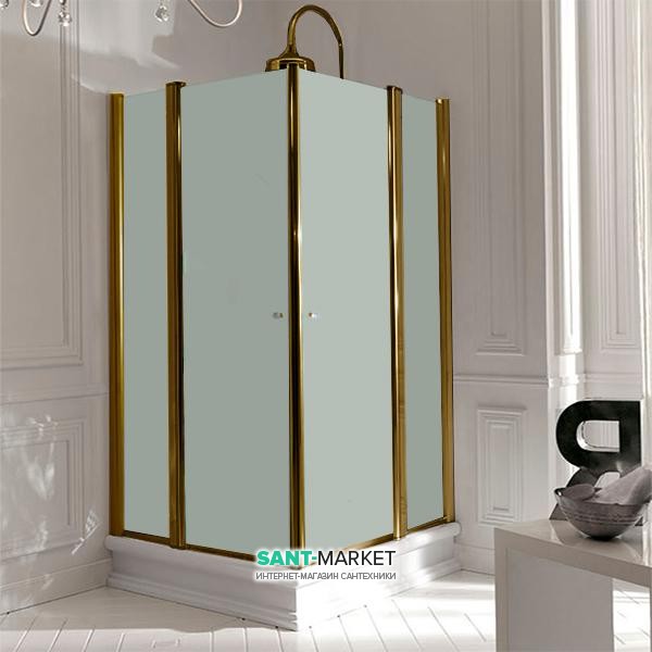 Душовий куточок Kerasan Retro DX / SX 100х100 см профіль бронза матове скло 9148S3