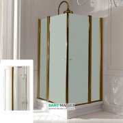 Душевой уголок Kerasan Retro DX/SX 100х100 см профиль бронза прозрачное стекло 9148T3