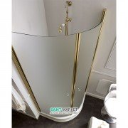Душевой уголок Kerasan Retro DX/SX 90х90 см четверть круга профиль золото матовое стекло 9151S1