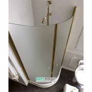 Душевой уголок Kerasan Retro DX/SX 90х90 см четверть круга профиль бронза матовое стекло 9151S3