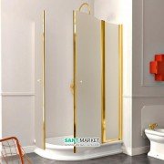 Душовий куточок Kerasan Retro SX лівобічний асиметричний 80х120 см профіль золото матове скло 9138S1