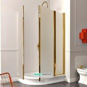 Душевой уголок Kerasan Retro SX левосторонний асимметричный 80х120 см профиль бронза матовое стекло 9138S3