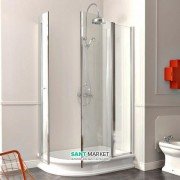 Душевой уголок Kerasan Retro SX левосторонний асимметричный 80х120 см профиль хром прозрачное стекло 9138T0