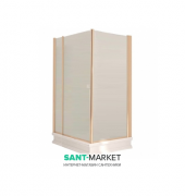 Душовий куточок правобічний Kerasan Retro DX 100х100 см профіль бронза прозоре скло 9149T3