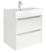 Тумба подвесная ДСП/ДВП 60х49.8 белый глянец с раковиной для ванной Roca Inspira FINECERAMIC белый A851075806