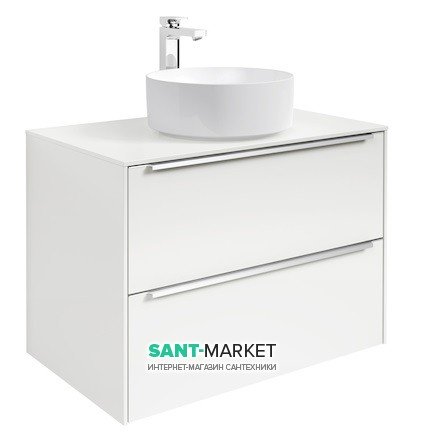 Тумба під раковину-чашу підвісна Roca Inspira 80х49.8 см з двома ящиками МДФ білий глянець A851080806