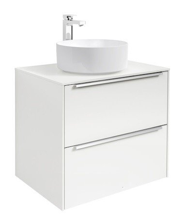 Тумба під раковину-чашу підвісна Roca Inspira 60х49.8 см з двома ящиками МДФ білий глянець A851079806