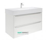 Тумба подвесная ДСП/ДВП 100х49.8 белый глянец с раковиной для ванной Roca Inspira FINECERAMIC белый A851077806