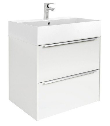 Тумба підвісна ДСП / ДВП 60х49.8 білий глянець з раковиною для ванної Roca Inspira FINECERAMIC білий A851075806