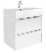 Тумба подвесная ДСП/ДВП 60х49.8 белый глянец с раковиной для ванной Roca Inspira FINECERAMIC белый A851075806