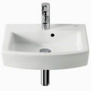 Мини-раковина для ванной подвесная Roca Hall 45х38 с одним отверстием под смеситель керамика белая A327624000