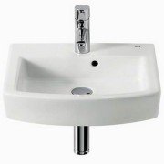 Мини-раковина для ванной подвесная Roca Hall 45х38 с одним отверстием под смеситель керамика белая A327624000