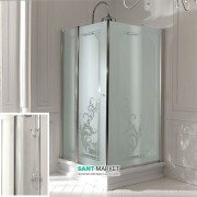 Душевой уголок Kerasan Retro DX правосторонний 80х96 см профиль хром прозрачное стекло 9141T0