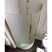 Душевой уголок Kerasan Retro DX/SX 80х80 см четверть круга профиль золото матовое стекло 9158S1