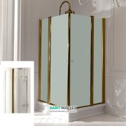 Душевой уголок Kerasan Retro DX/SX 80х80 см профиль бронза прозрачное стекло 9159T3