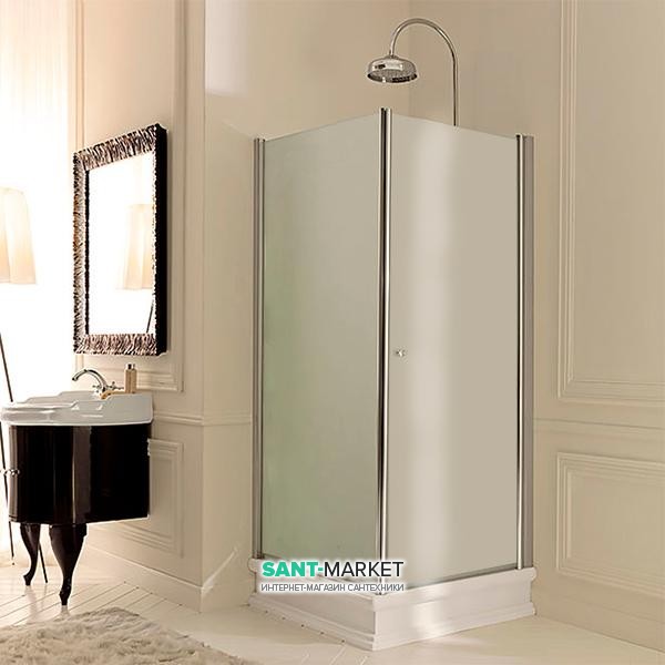 Душевой уголок левосторонний Kerasan Retro SX 80х80 см профиль хром матовое стекло 9161S0