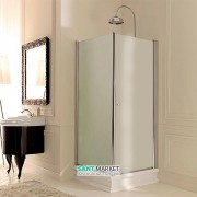 Душевой уголок левосторонний Kerasan Retro SX 80х80 см профиль хром матовое стекло 9161S0