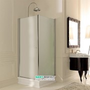 Душевой уголок правосторонний Kerasan Retro DX 80х80 см профиль хром матовое стекло 9160S0