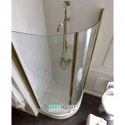 Душевой уголок Kerasan Retro DX/SX 80х80 см четверть круга профиль бронза прозрачное стекло 9158T3