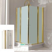 Душевой уголок Kerasan Retro DX/SX 80х80 см профиль золото прозрачное стекло 9159T1