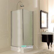 Душевой уголок правосторонний Kerasan Retro DX 80х80 см профиль хром матовое стекло 9160S0