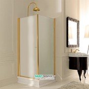 Душевой уголок правосторонний Kerasan Retro DX 80х80 см профиль золото матовое стекло 9160S1