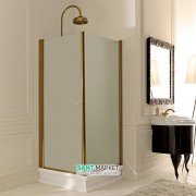 Душевой уголок правосторонний Kerasan Retro DX 80х80 см профиль бронза матовое стекло 9160S3