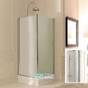 Душевой уголок правосторонний Kerasan Retro DX 80х80 см профиль хром прозрачное стекло 9160T0