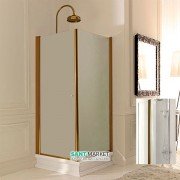 Душевой уголок правосторонний Kerasan Retro DX 80х80 см профиль бронза прозрачное стекло 9160T3