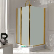 Душевой уголок Kerasan Retro DX 80х96 см дверь со стороны 80 см профиль золото матовое стекло 9144S1
